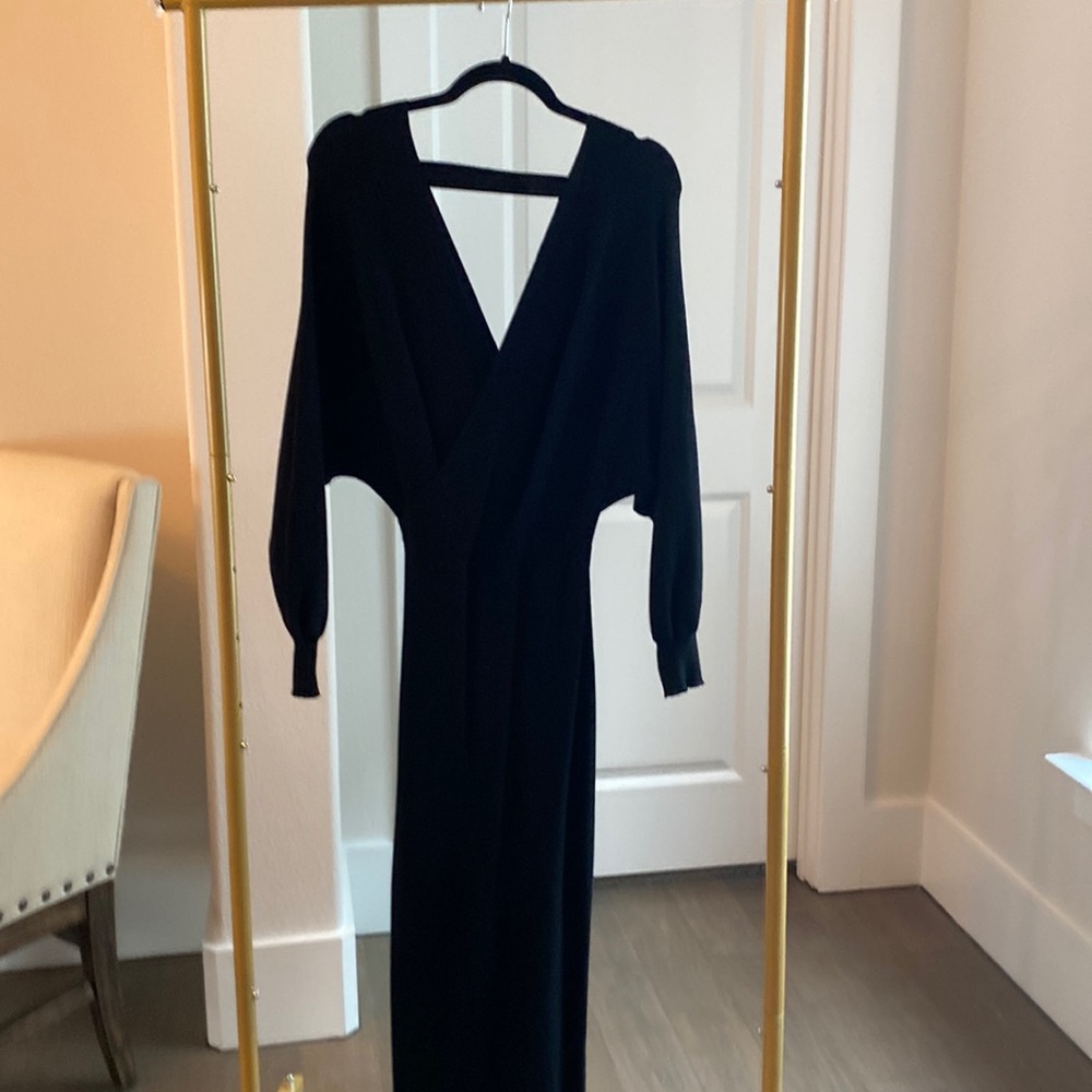 Black dress with back strap detail